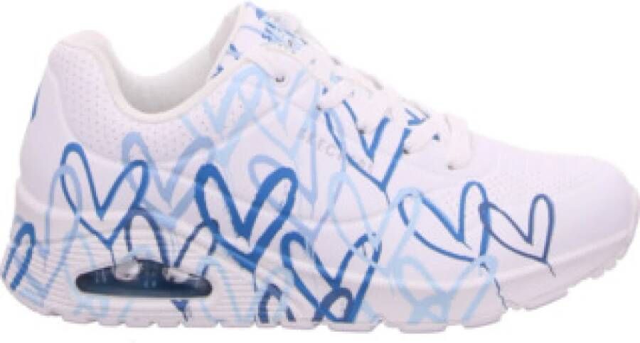 Skechers Sneakers met sleehak UNO-SPREAD THE LOVE Vrijetijdsschoen lage schoen veterschoen met coole graffiti-print - Foto 3