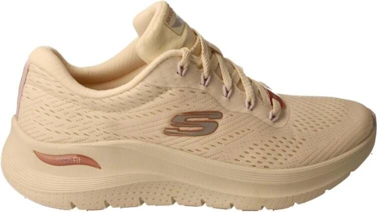 Skechers Comfortabele Arch Fit Natuurlijke Mesh Sneaker Beige Dames