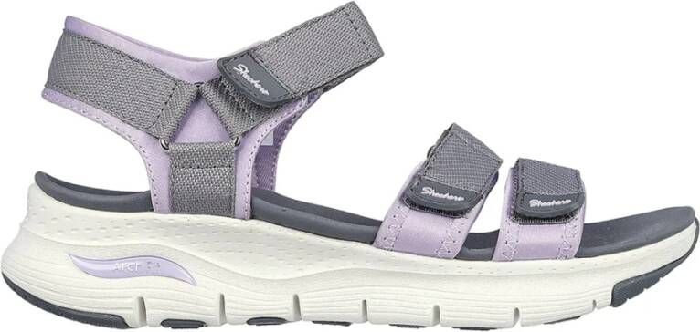 Skechers Comfortabele Open Teen Sandaal Fresh Bloom Gray Dames
