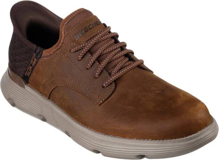 Skechers Comfortabele Slip-On Sneakers met Arch Support Brown Heren