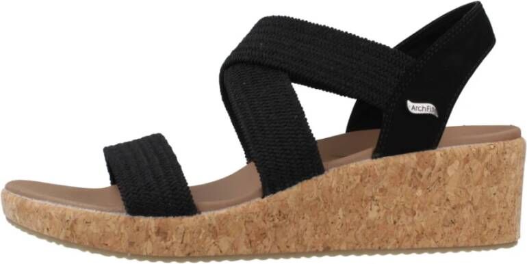 Skechers Comfortabele Wedges voor Arch Support Black Dames
