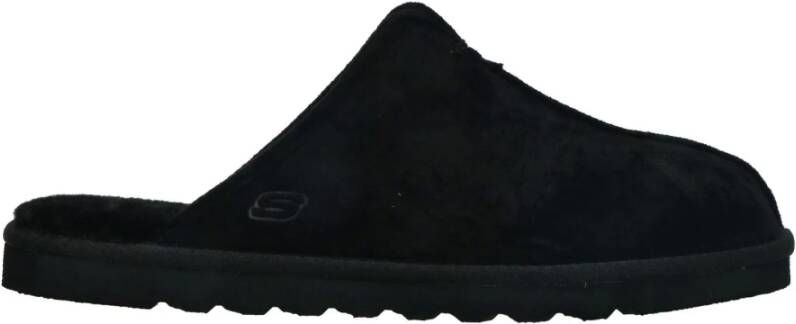 Skechers Comfortabele winterpantoffel met suedine bovenwerk Zwart Heren