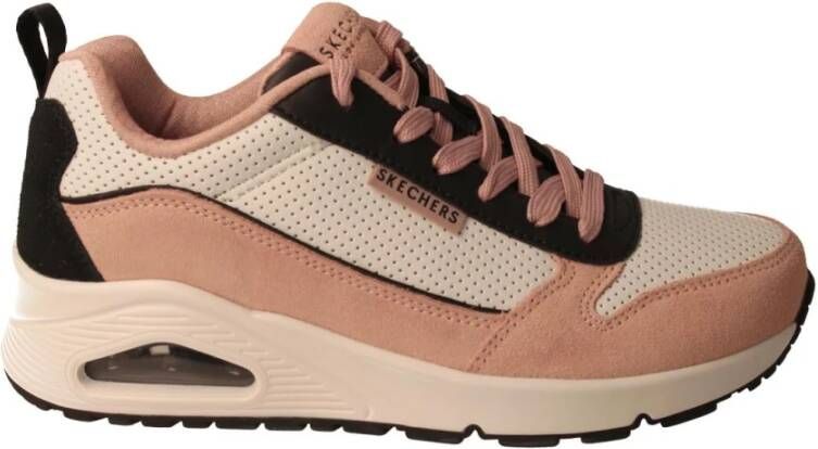 Skechers Dames wit roze sneaker met Air Cooled Memory Foam Roze Dames