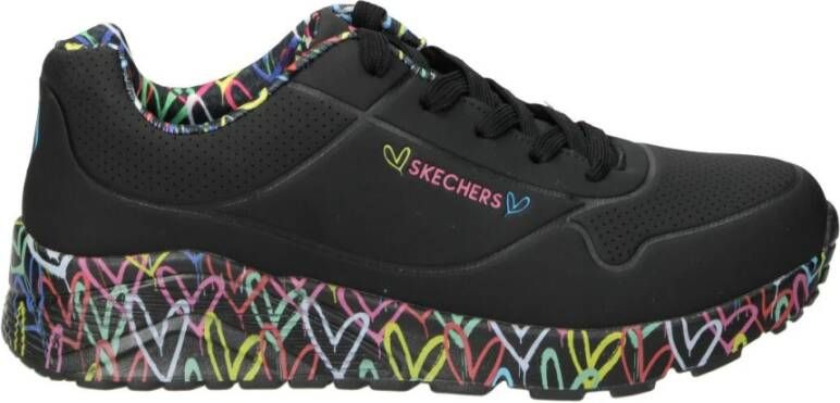 Skechers Uno Light sneakers zwart Imitatieleer Hartjes 37 - Foto 3