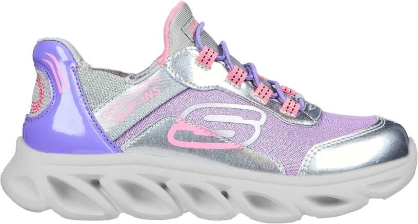 Skechers Slip Ins Flex Glide Sneaker Meisjes Zilver Paars