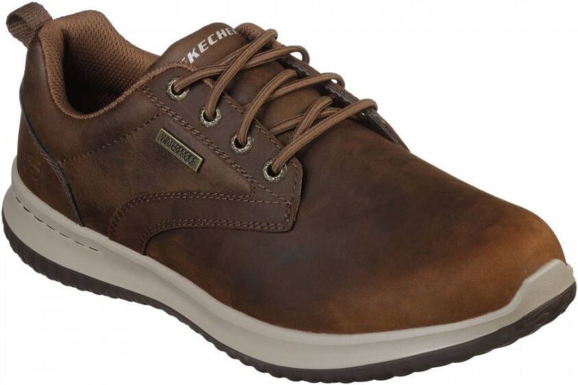 Skechers Heren Waterdichte Sneakers van Leer Brown Heren