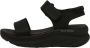Skechers Zwarte Plateau Velcro Platte Sandalen Black Dames - Thumbnail 1