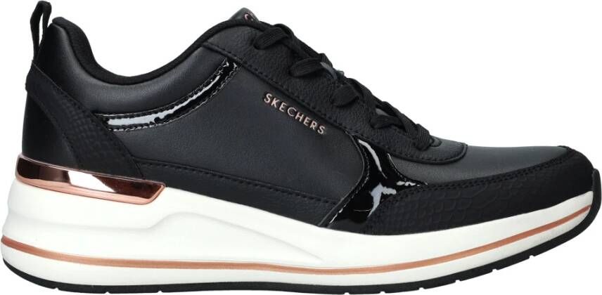 Skechers Fine Shine Roségold Sneaker Dames Black Dames