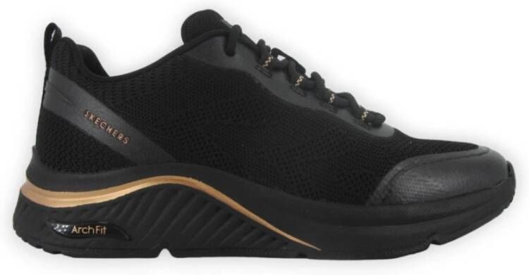 Skechers Gebreide Street Arch Fit Sneakers Black Dames
