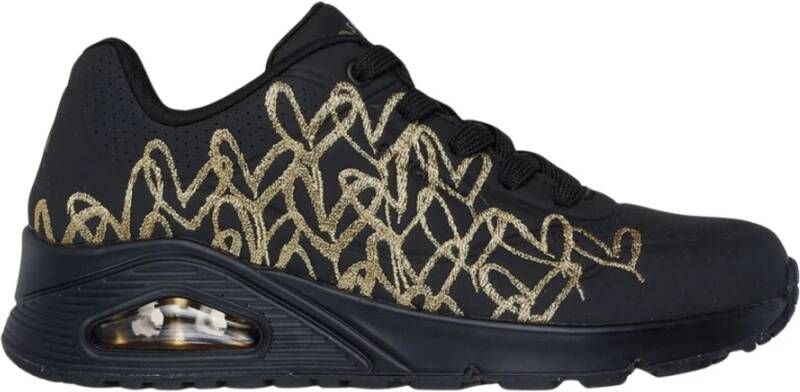 Skechers Gouden Hart Sneakers Black Dames