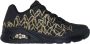 Skechers JGoldcrown Uno Golden Heart Sneakers Dames Zwart - Thumbnail 7