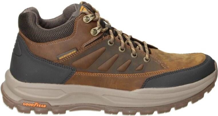 Skechers Heren Leren Laarzen Brown Heren