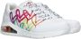 Skechers JGoldcrown Uno 2 Floating Love Sneaker Dames Wit Multi - Thumbnail 4