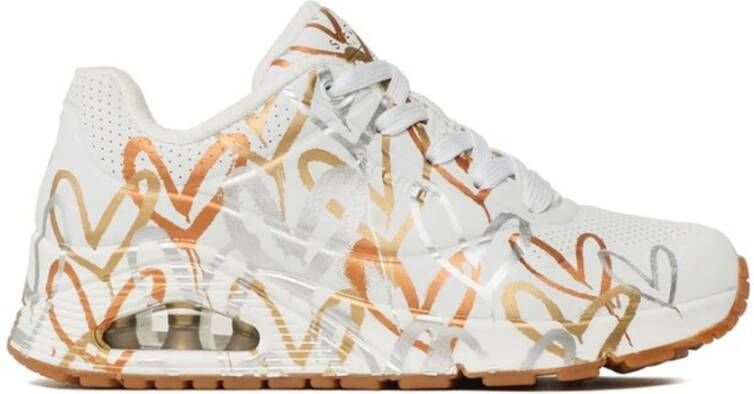 Skechers Sneakers UNO METALLIC LOVE Vrijetijdsschoen lage schoen veterschoen met trendy metallic-print - Foto 6