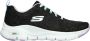 Skechers Arch Fit Comfy Wave sneakers zwart Dames Textiel - Thumbnail 2