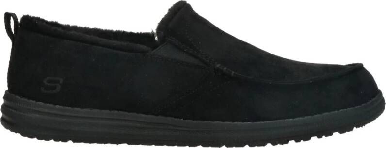 Skechers Memoryfoam Suède Pantoffel Black Heren