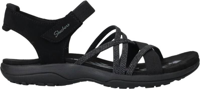 Skechers Memoryfoam Vegan Sandaal Zwart Elastiek Black Dames