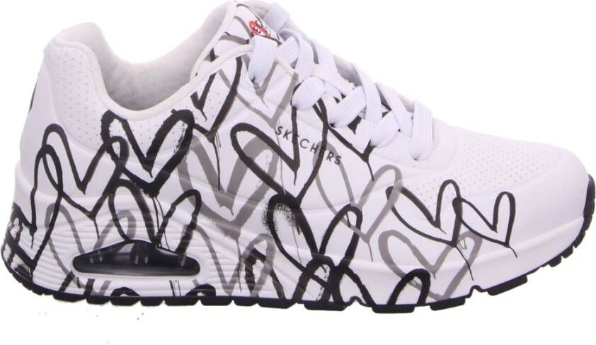 Skechers Sneakers met sleehak UNO-SPREAD THE LOVE Vrijetijdsschoen lage schoen veterschoen met coole graffiti-print - Foto 4