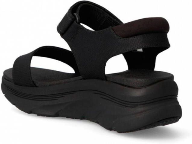 Skechers Zwarte Plateau Velcro Platte Sandalen Black Dames - Foto 6
