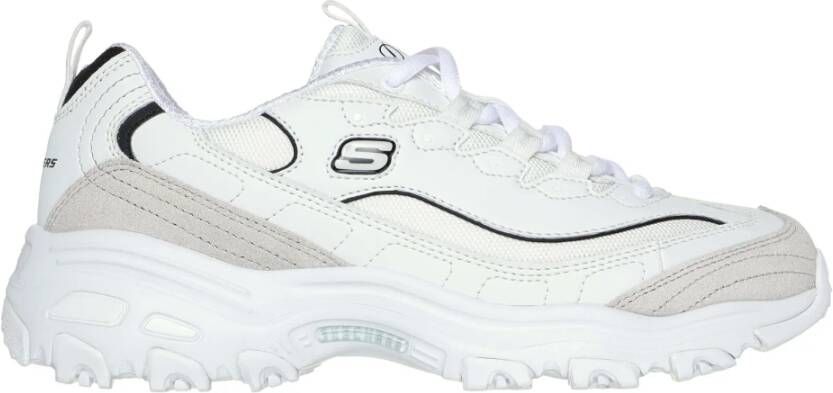 Skechers D'Lites New Heat Dames Sneakers Wit Zwart