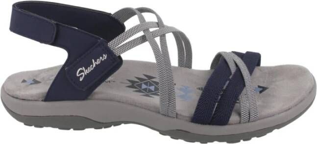 Skechers Blauwe Platte Sandalen voor Dames Reggae Slim Blauw Dames