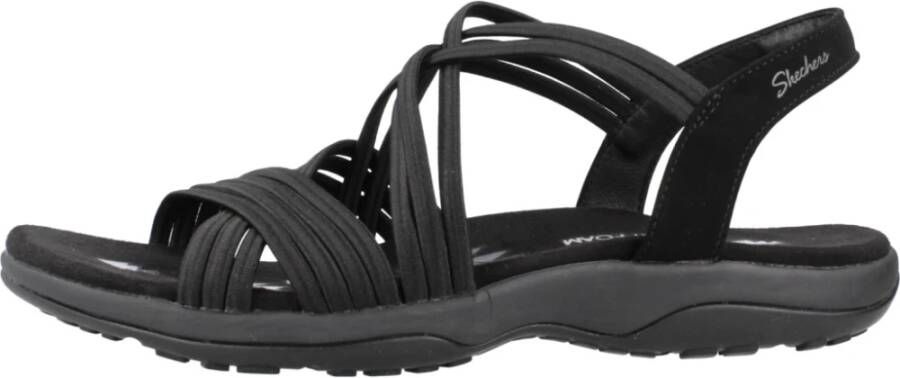 Skechers Reggae Slim Platte Sandalen Black Dames