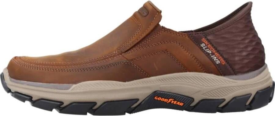 Skechers Bruin Leren Textiel Instapper met Comfortabel Voetbed Brown Heren - Foto 8