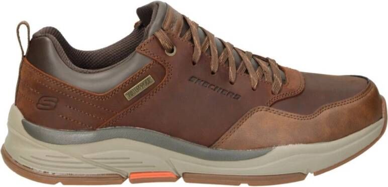 Skechers Waterdichte Donkerbruine Leren Sneakers Brown