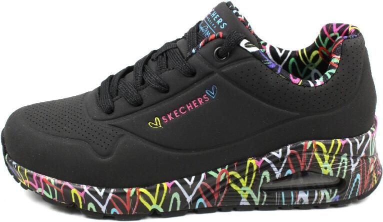 Skechers Sneakers met sleehak UNO-LOVING LOVE Vrijetijdsschoen lage schoen veterschoen met coole graffiti-print - Foto 7
