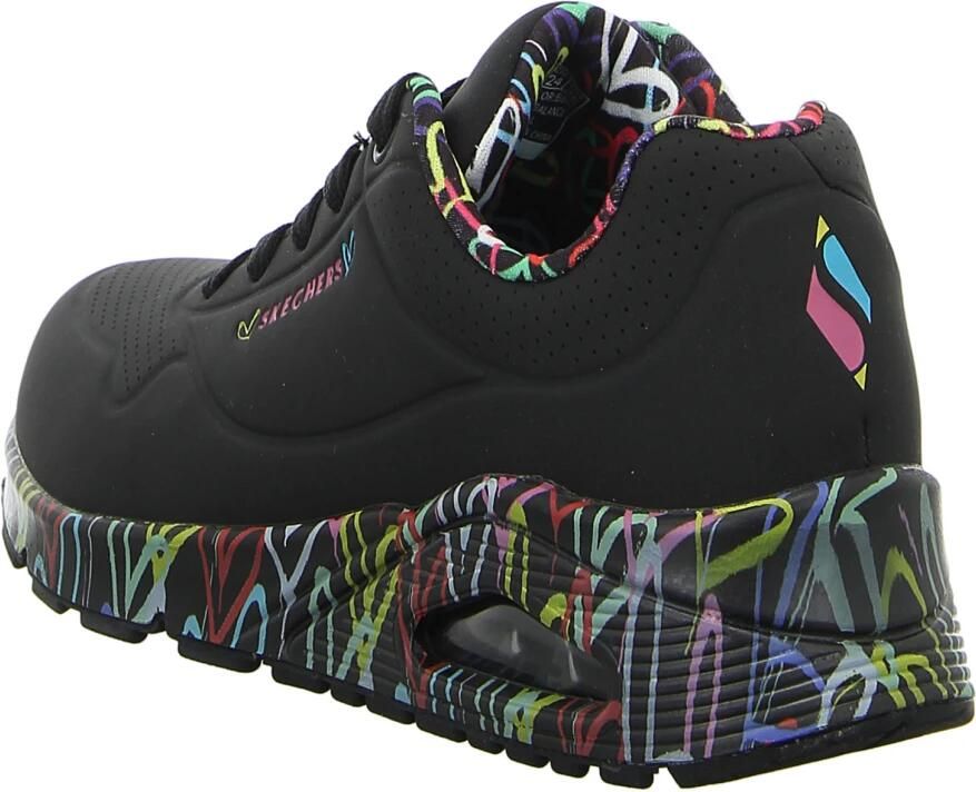 Skechers Sneakers met sleehak UNO-LOVING LOVE Vrijetijdsschoen lage schoen veterschoen met coole graffiti-print - Foto 5
