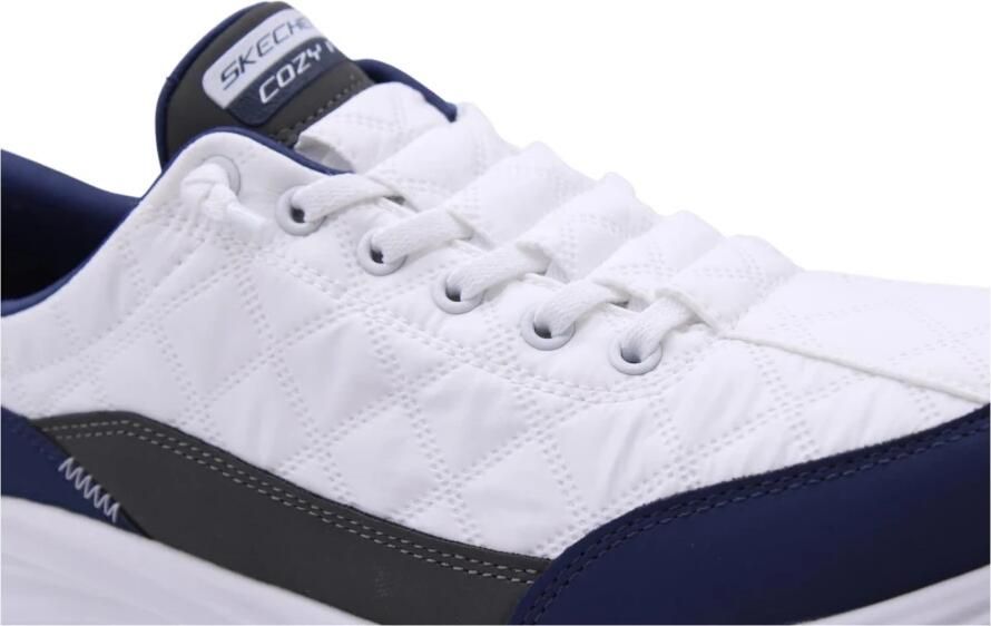 Skechers Cozy Fit heren sneakers wit blauw Extra comfort Memory Foam - Foto 4