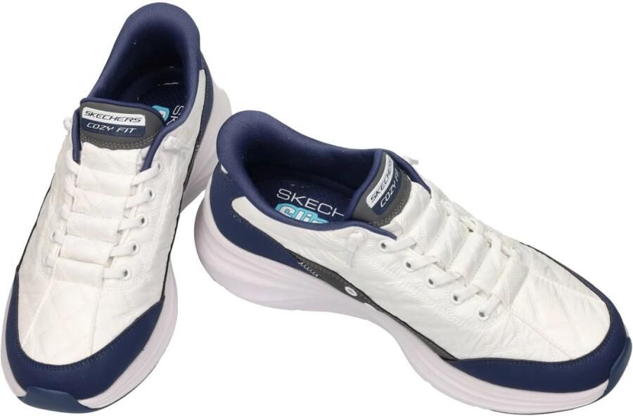 Skechers Cozy Fit heren sneakers wit blauw Extra comfort Memory Foam - Foto 12