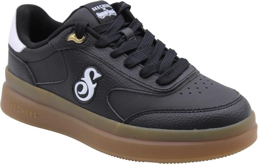 Skechers Duraleather Lace Up Snoop Cupsole Sneaker Mannen Zwart Sneakers - Foto 4