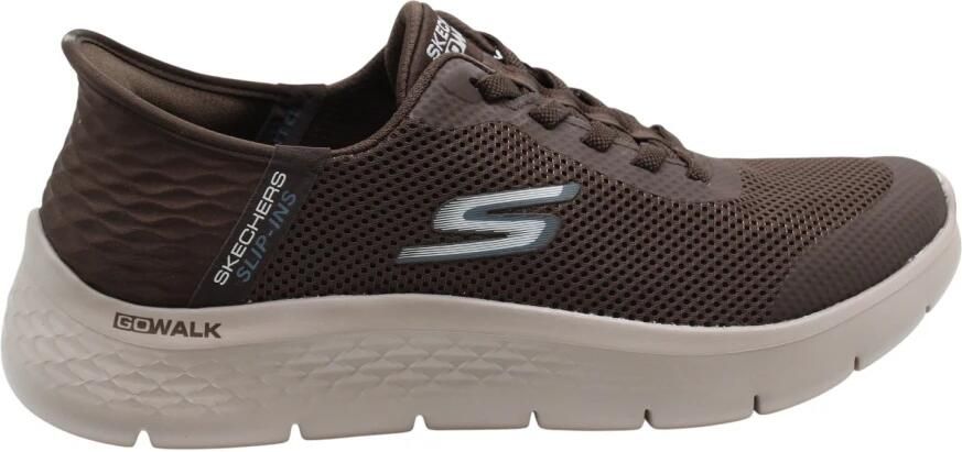 Skechers GO WALK FLEX HANDS UP Heren Instappers Chocolate - Foto 4