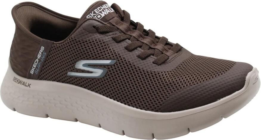 Skechers GO WALK FLEX HANDS UP Heren Instappers Chocolate - Foto 9