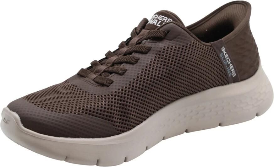 Skechers GO WALK FLEX HANDS UP Heren Instappers Chocolate - Foto 8