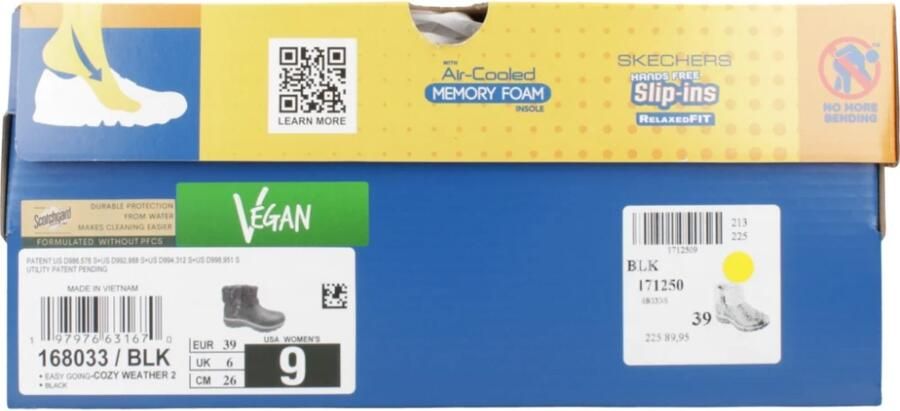 Skechers Slip-ins Relaxed Fit: Easy Going Cozy Weather 2 168033 BLK Zwart - Foto 15