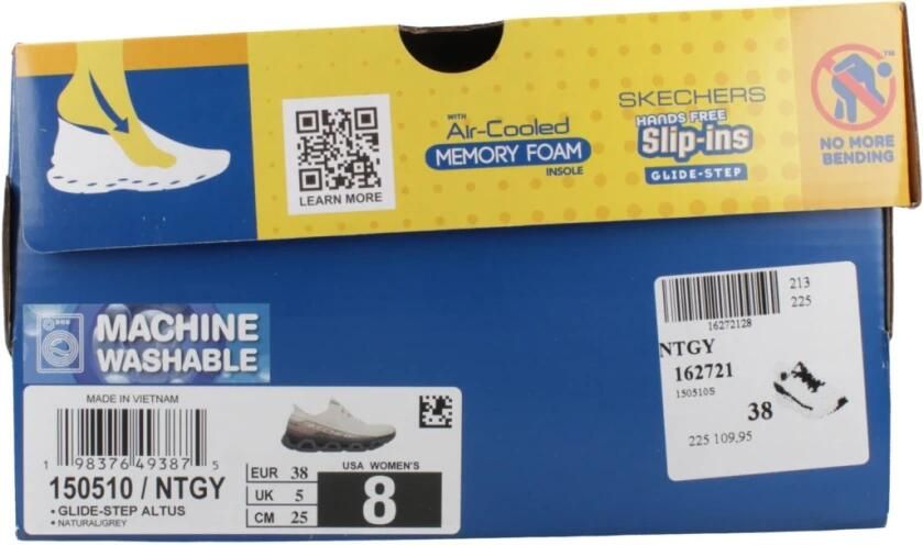 Skechers Instapper Hands-Free Slip-Ins Glide Step Alt NTGY Wit Grijs Machine Washable - Foto 11