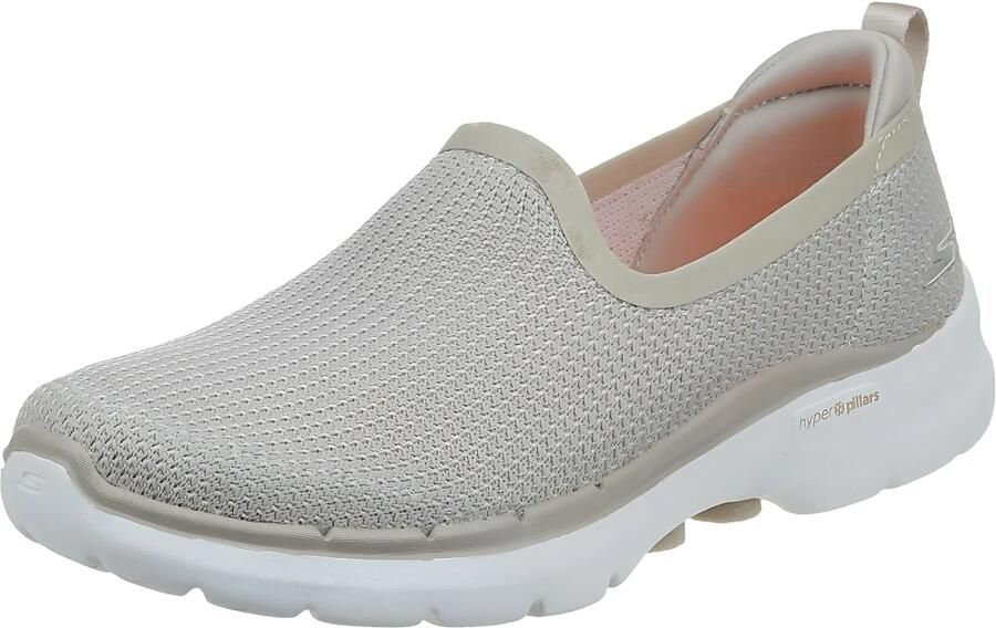 Skechers Go Walk 6 Clear Virtue 124505-NAT Vrouwen Beige Sneakers Sportschoenen - Foto 4