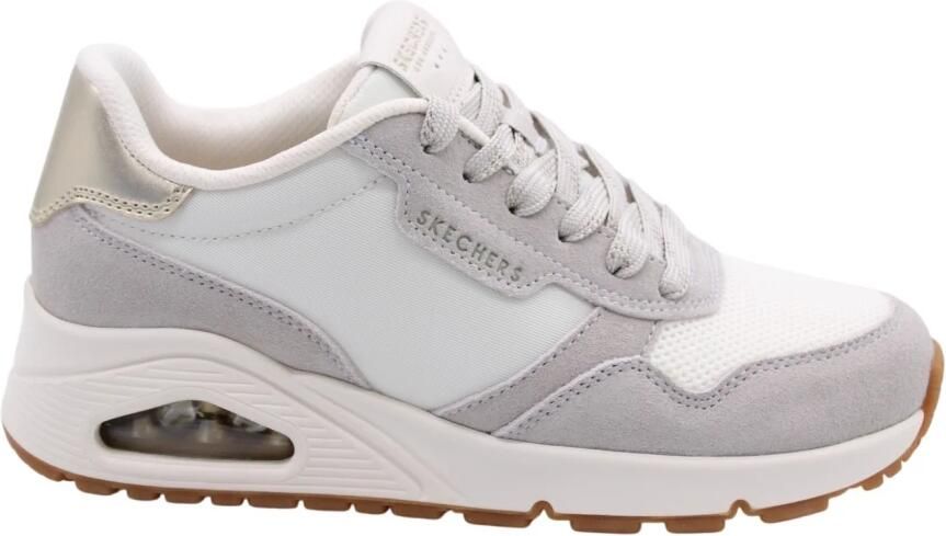 Skechers Uno Schoenen Dames vrijetijds schoenen Off White Suede Mesh - Foto 5