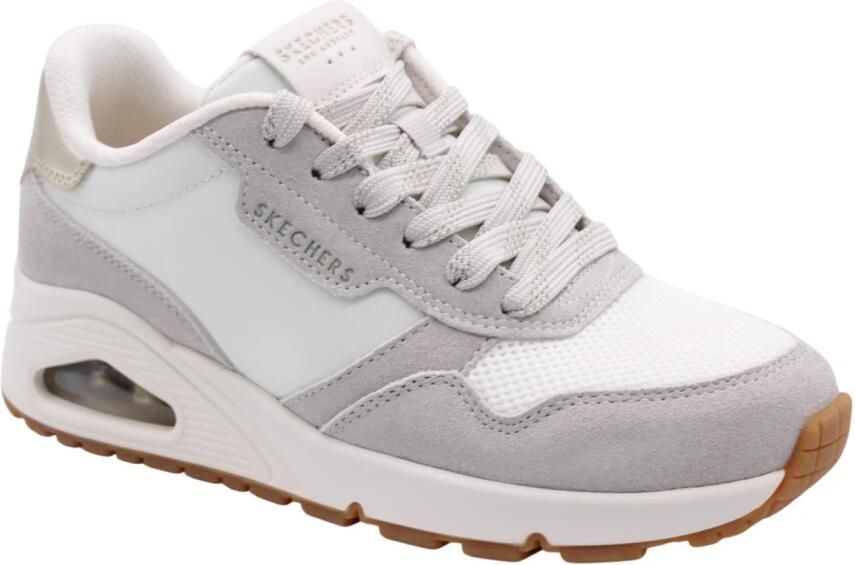 Skechers Uno Schoenen Dames vrijetijds schoenen Off White Suede Mesh - Foto 7