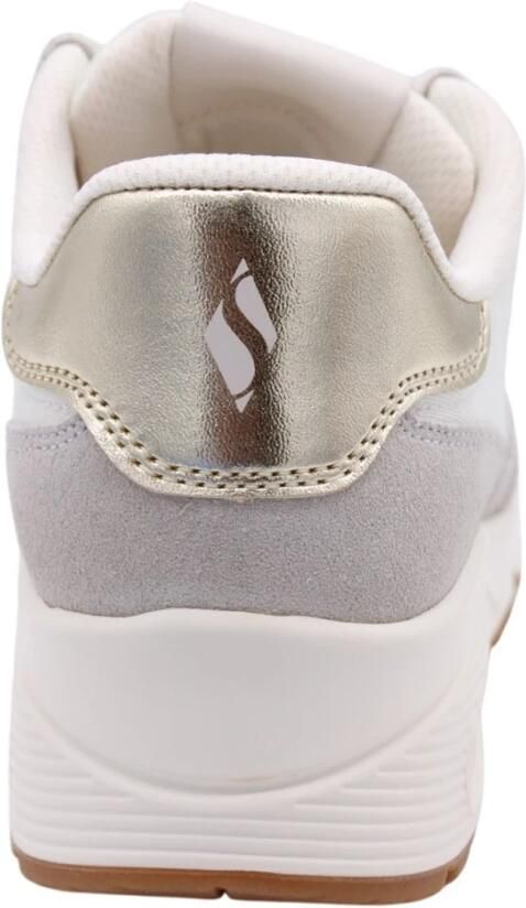 Skechers Uno Schoenen Dames vrijetijds schoenen Off White Suede Mesh - Foto 10