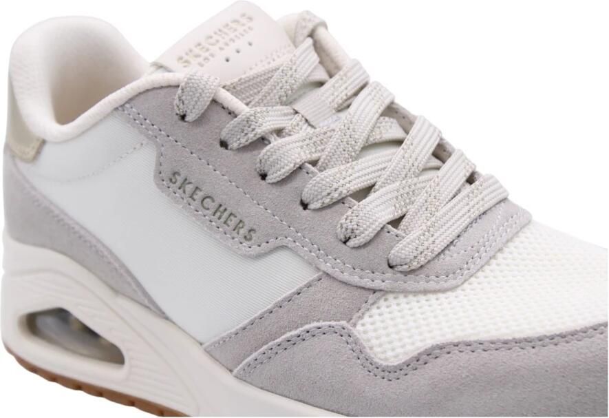 Skechers Uno Schoenen Dames vrijetijds schoenen Off White Suede Mesh - Foto 6