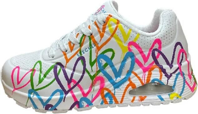 Skechers Sneakers UNO HIGHLIGHT LOVE vrijetijdsschoen lage schoen veterschoen met hartjes-print - Foto 13