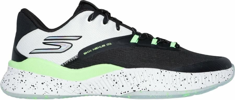 SKECHERS Sneakers laag lichtgroen zwart wit