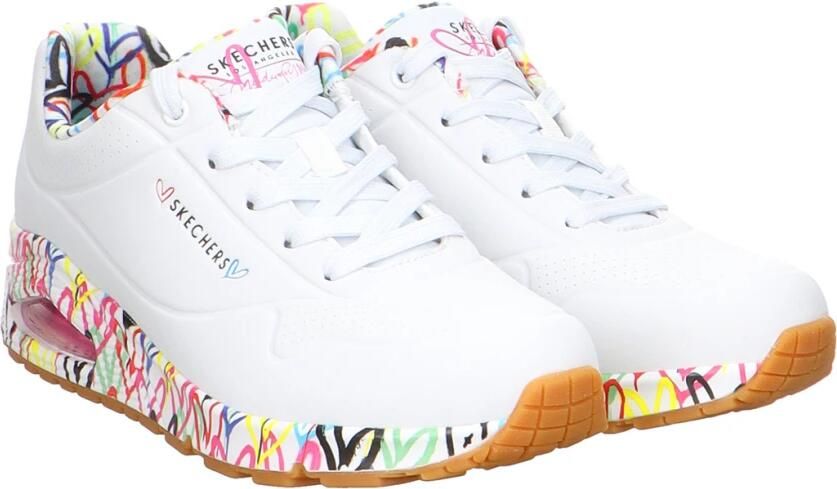 Skechers Sneakers met sleehak UNO-LOVING LOVE Vrijetijdsschoen lage schoen veterschoen met coole graffiti-print - Foto 7