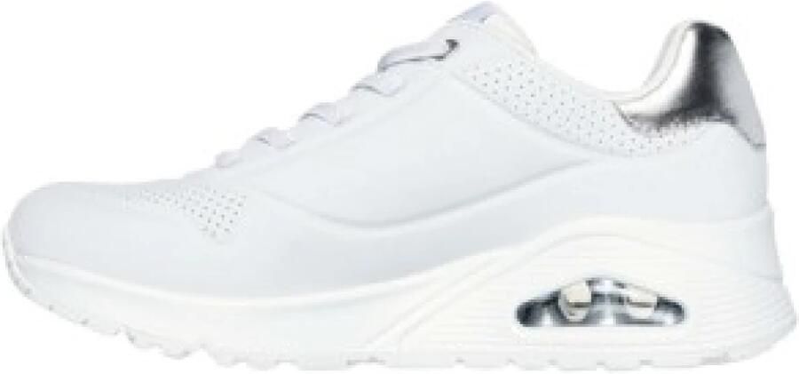 Skechers Slip-on sneakers UNO SHIMMER AWAY Slipper vrijetijdsschoen plateau sneaker met modieuze sleehak