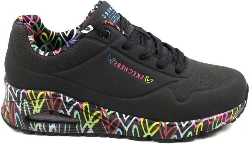 Skechers Sneakers met sleehak UNO-LOVING LOVE Vrijetijdsschoen lage schoen veterschoen met coole graffiti-print - Foto 5