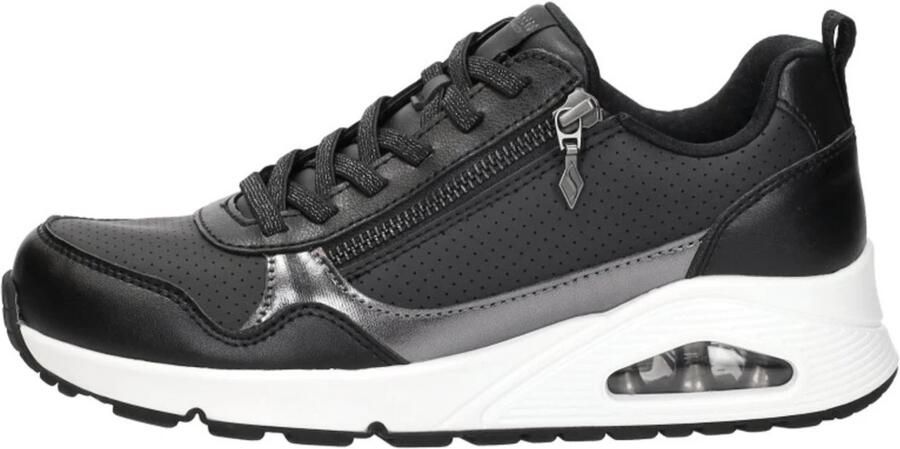 SKECHERS Sneakers laag 'Uno Metallic Sliders' zwart