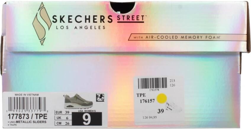 Skechers UNO- METALLIC SLIDERS Dames Sneakers Taupe - Foto 17